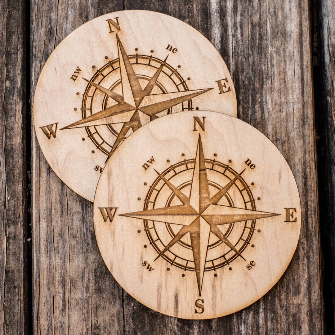 Rose Coaster Set of two 4x4in Raw Wood Rose Coaster Set of two 4x4in Raw Wood